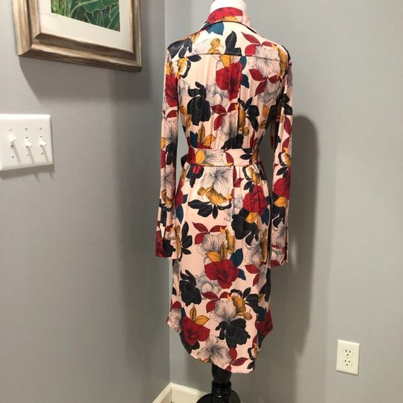 NWT Anatomie Cassie Secret Garden Pink Floral UV Protection Shirt Dress Sz Small - Picture 2 of 14